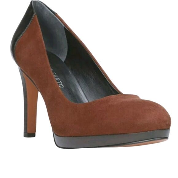Franco Sarto Brown Leather Pumps Size 8 - Picture 1 of 11